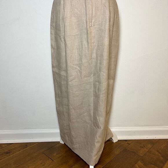 Vintage‎ Maggy London 100% Linen Maxi Dress Beige Size 10 Belt 80s 90s Business - Picture 15 of 15